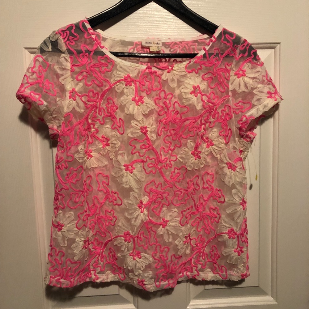 Anthropologie Meadow Rue pink floral top S